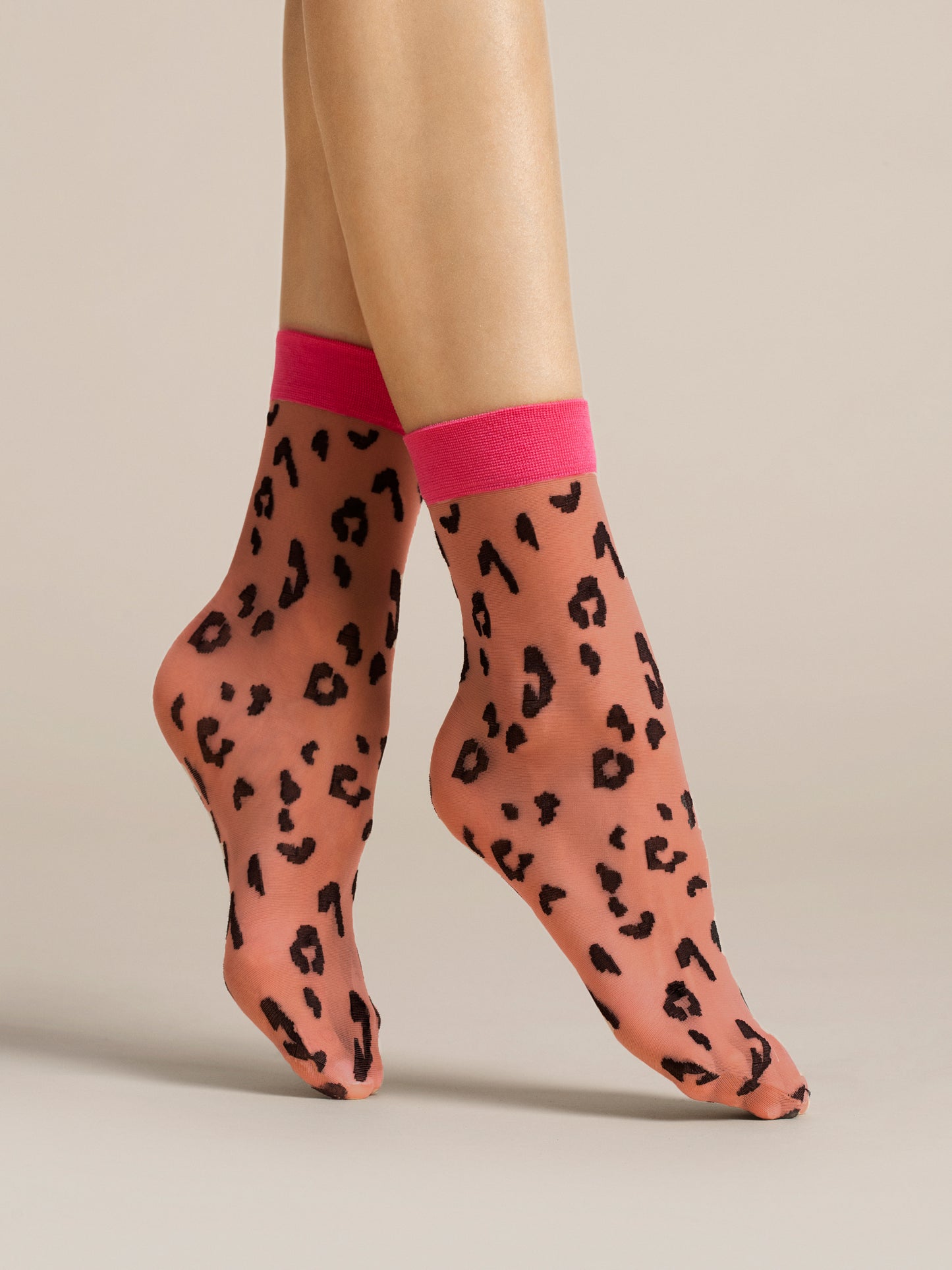 Fiore Amalia Statement Socks 20 den Damen Feinstrümpfe Nylons Muster Haut Pink - Kipamo