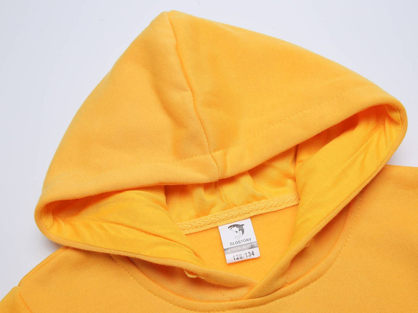Kids Kinder Basic Hoodie Pullover Gelb Kapuze Sweater 92-158 - Kipamo