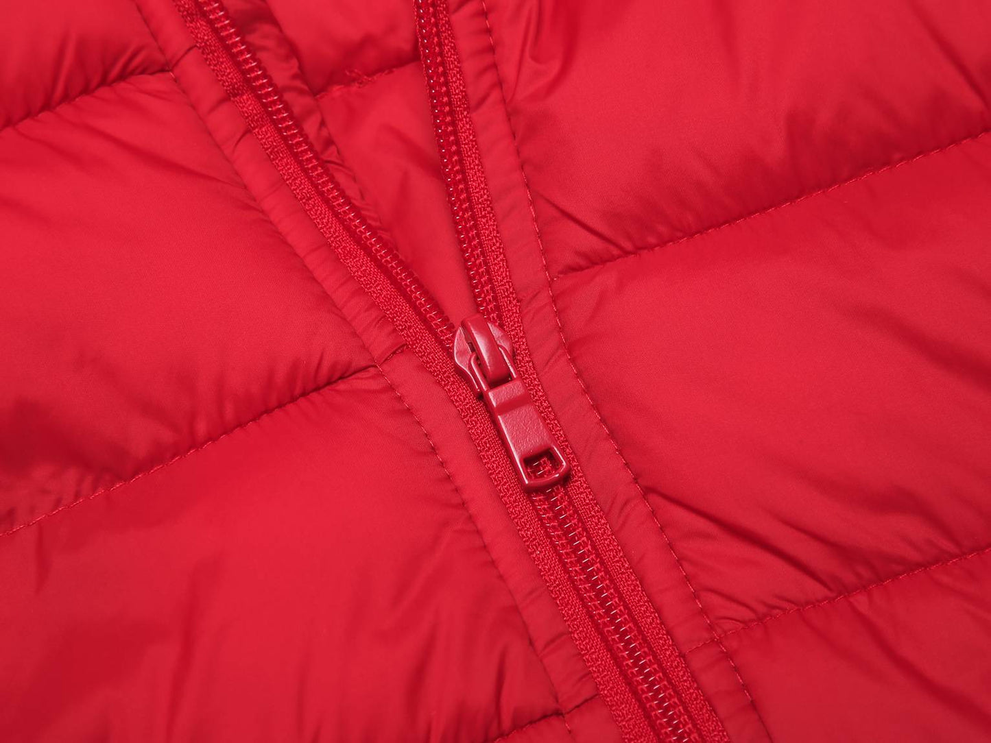 Kinder Gesteppte Übergangsjacke Kapuze Taschen, Red, 110-164 - Kipamo