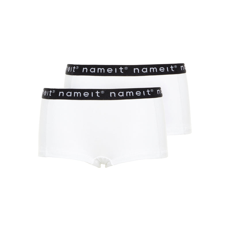 Name It Panties Weiß Unterhosen nameit Unterwäsche 2 Paar Logo Baumwolle