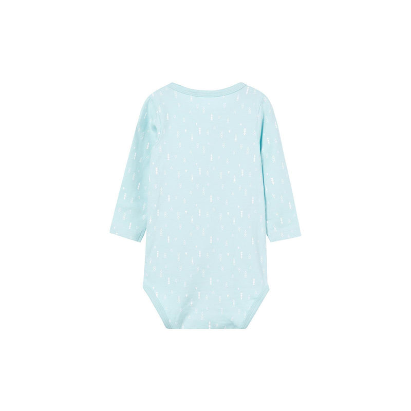 Name It Baby Wickelbody nameit Strampler Langarm Canal Blue Bio Unisex Größen 50 - 74