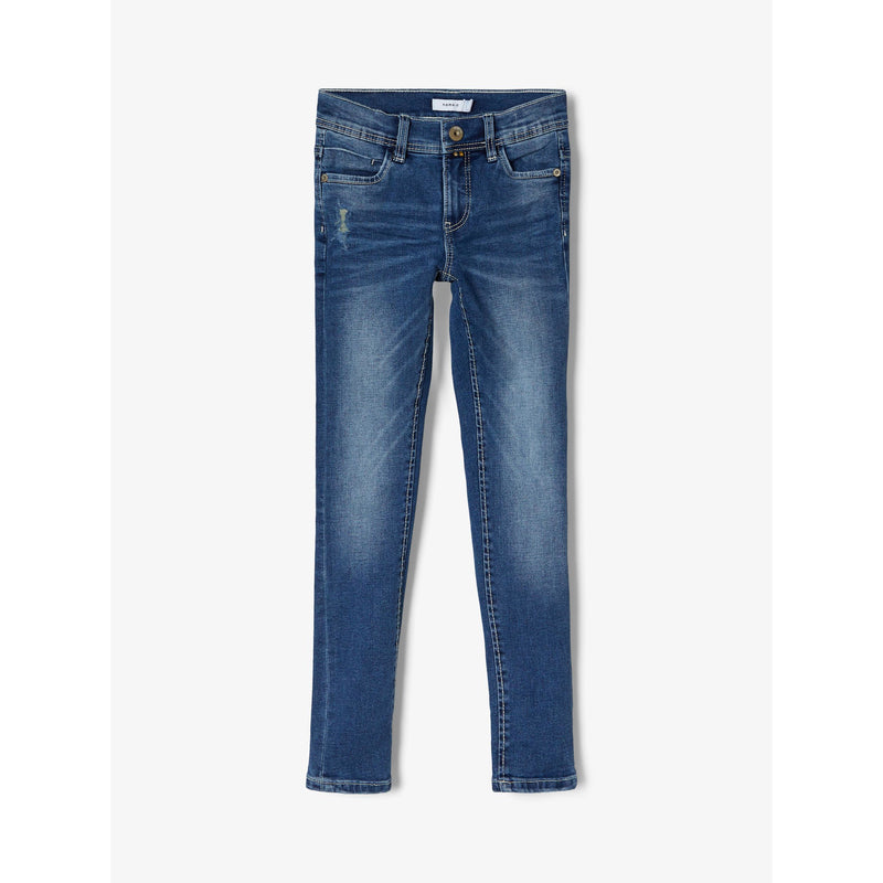 Name It Jeans Kinder Unisex Stretch nameit Skinny Schnitt Blau Blue verstellbarer Bund