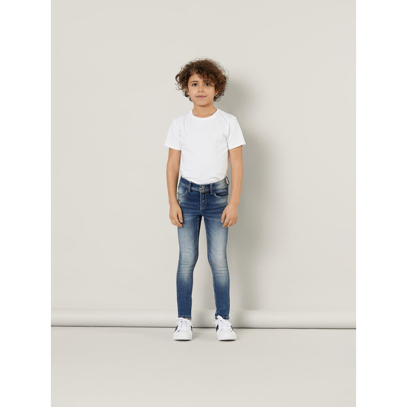 Name It Jeans Kinder Unisex Stretch nameit Skinny Schnitt Blau Blue verstellbarer Bund