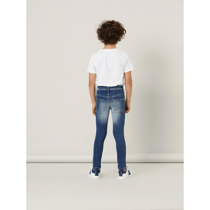 Name It Jeans Kinder Unisex Stretch nameit Skinny Schnitt Blau Blue verstellbarer Bund