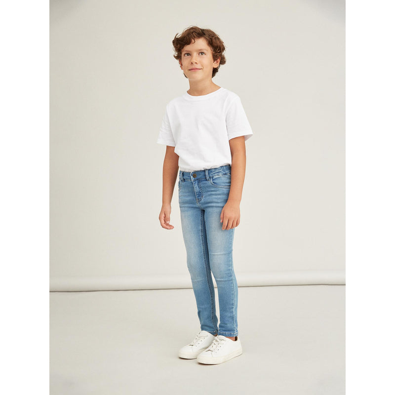 Name It Jeans Unisex Stretch Skinny nameit Medium Blue verstellbarer Bund Bio-Baumwolle