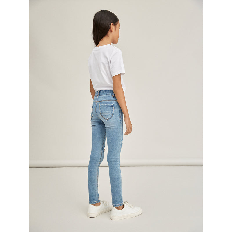 Name It Jeans Mädchen Stretch nameit Blau Trashlook Blue Denim Verstellbarer Bund