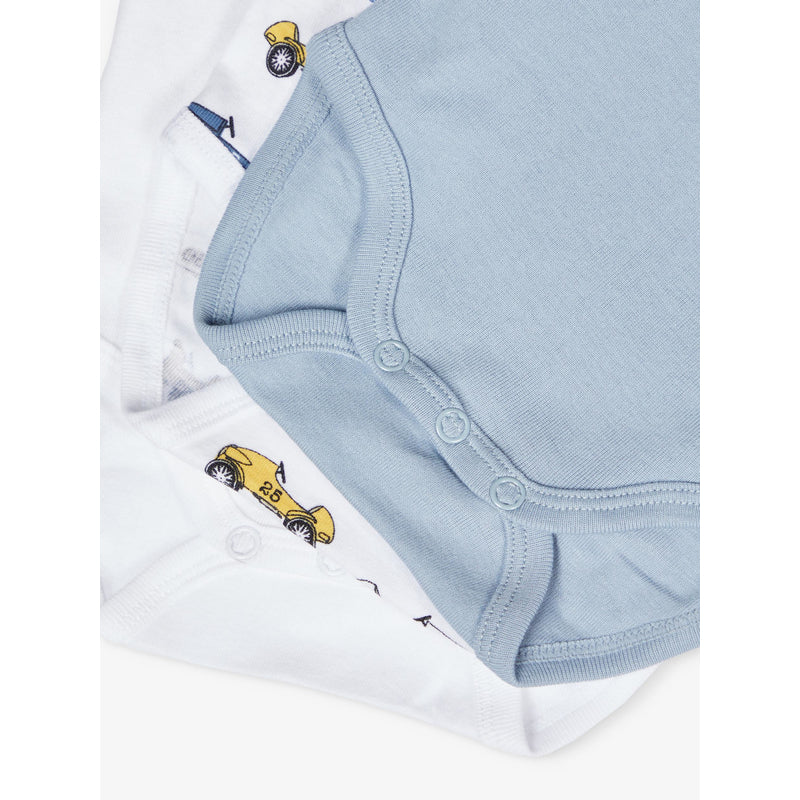 Name It 3 Paar Babybody Autos Dusty Blue nameit Strampler Langarm Body Größen 50 bis 98