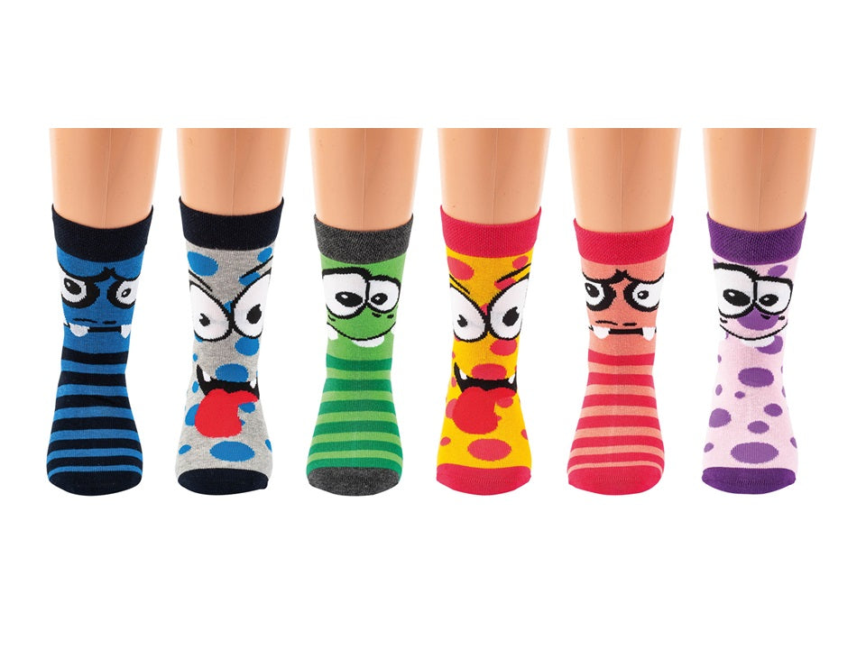 Socken Strumpf 3 Paar Kinder Unisex lustige Gesichter Motive Mädchen Jungen