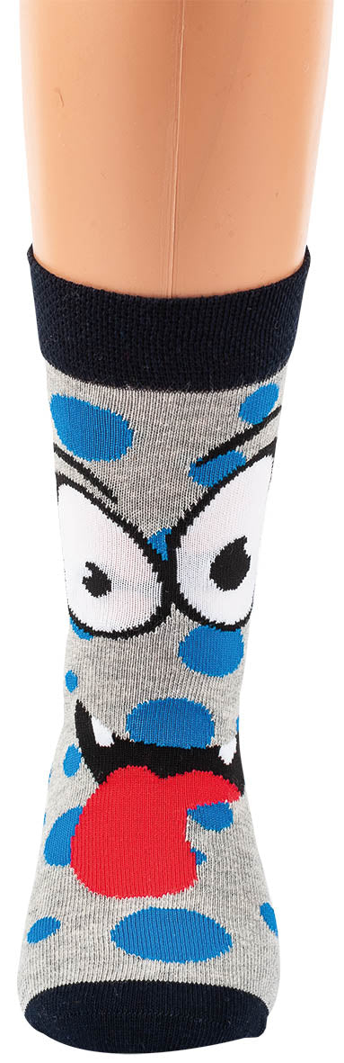 Socken Strumpf 3 Paar Kinder Unisex lustige Gesichter Motive Mädchen Jungen
