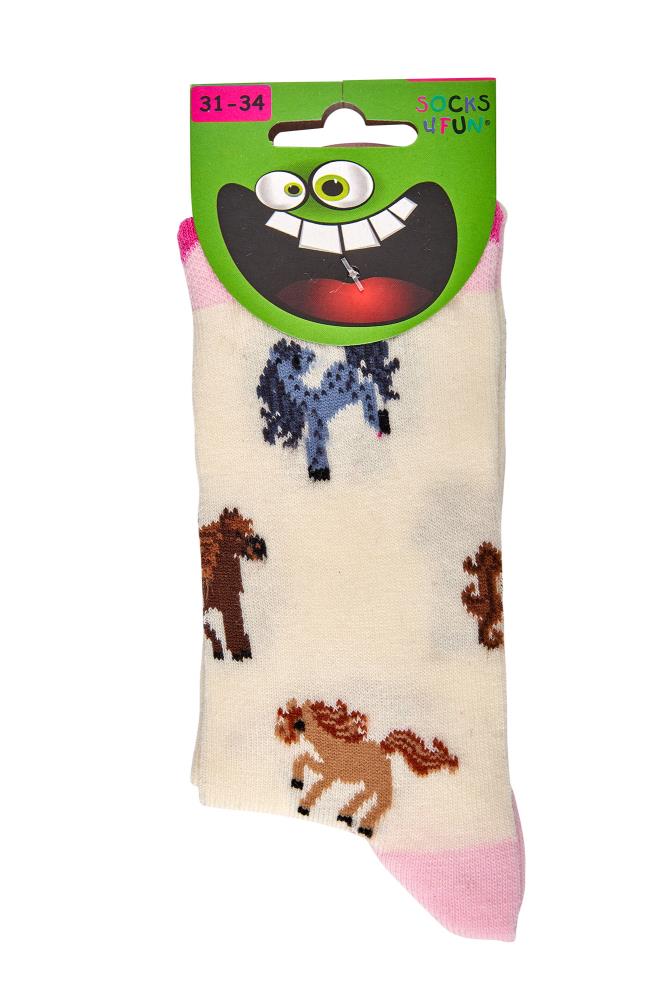 Pferdemotive 3 Paar Mädchen Pferde Socken Kinder Baumwolle