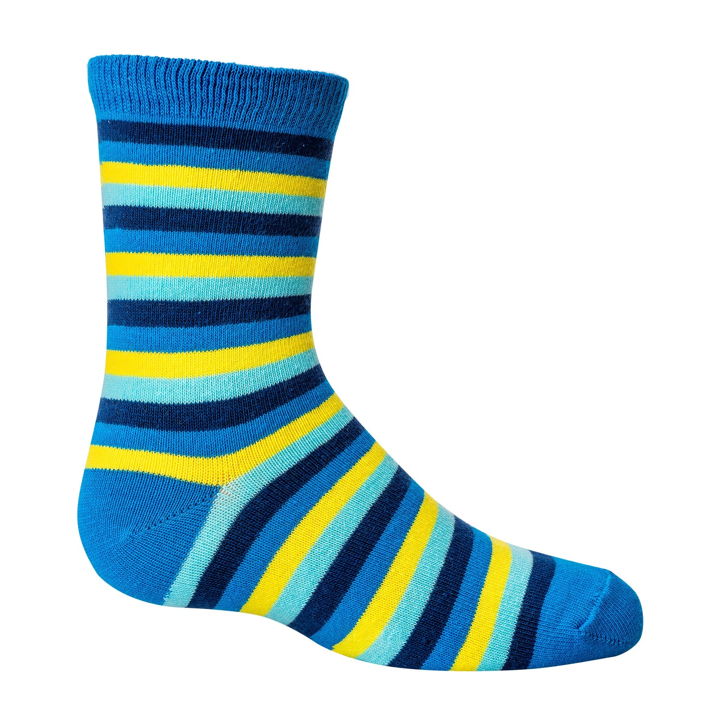 Kinder Jungen Socken Geringelt Gestreift Blau Gelb