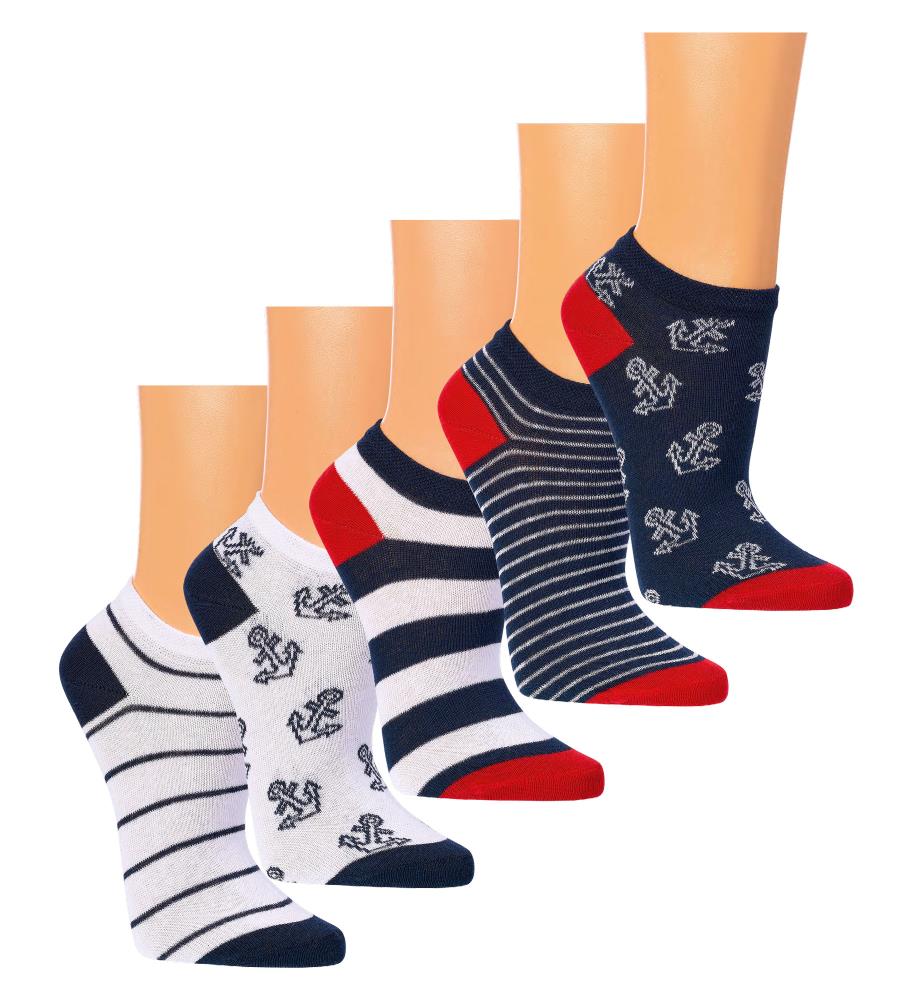 Sneaker Socken Strümpfe Kinder Vegan GOTS Bio Streifen Anker Baumwolle - Kipamo