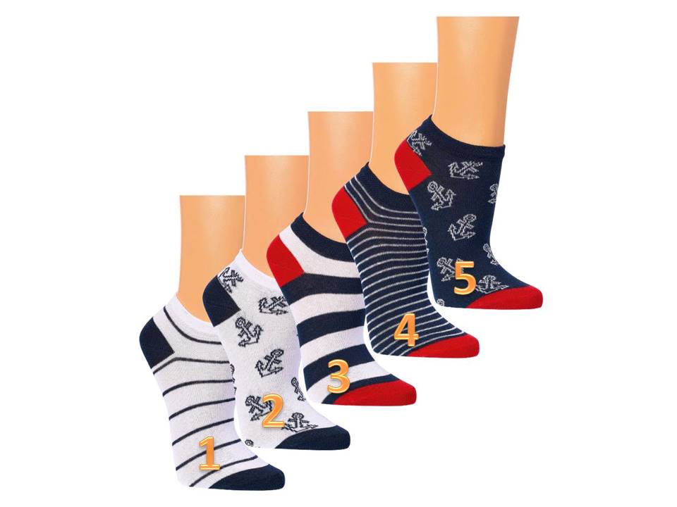 Sneaker Socken Strümpfe Kinder Vegan GOTS Bio Streifen Anker Baumwolle - Kipamo