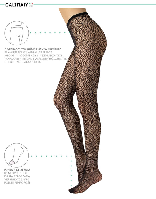 Calzitaly Fishnet Tights Fan Pattern - Kipamo