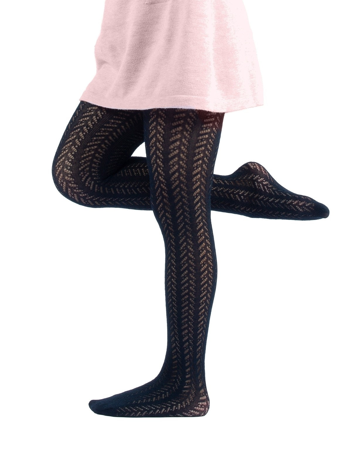 Calzitaly Baumwollstrumpfhose Chevron Mädchen Tights
