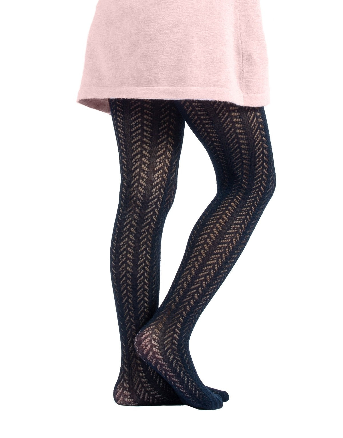 Calzitaly Baumwollstrumpfhose Chevron Mädchen Tights