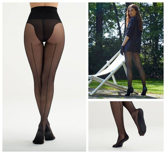 Cette 20 DEN Sophistication Naht Back Seam Strumpfhose Schwarz