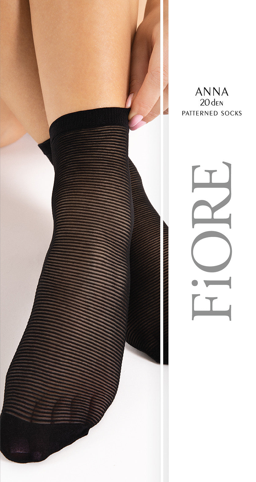 Fiore Anna Ringel Design Feinsöckchen Feinstrumpf Söckchen Schwarz Weiß 20den - Kipamo