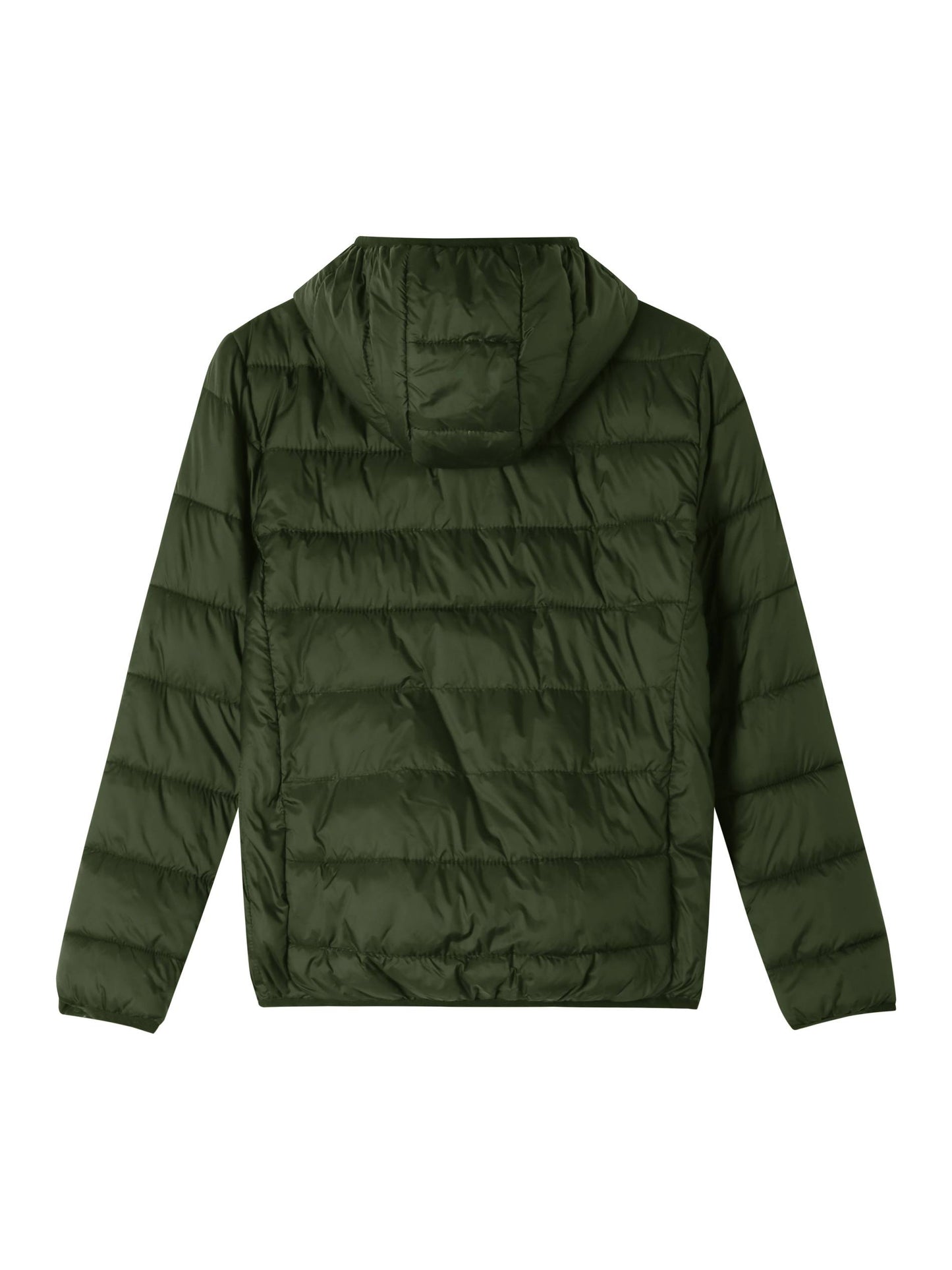 Kinder Gesteppte Übergangsjacke Kapuze Taschen, Dark Green, 110-164 - Kipamo