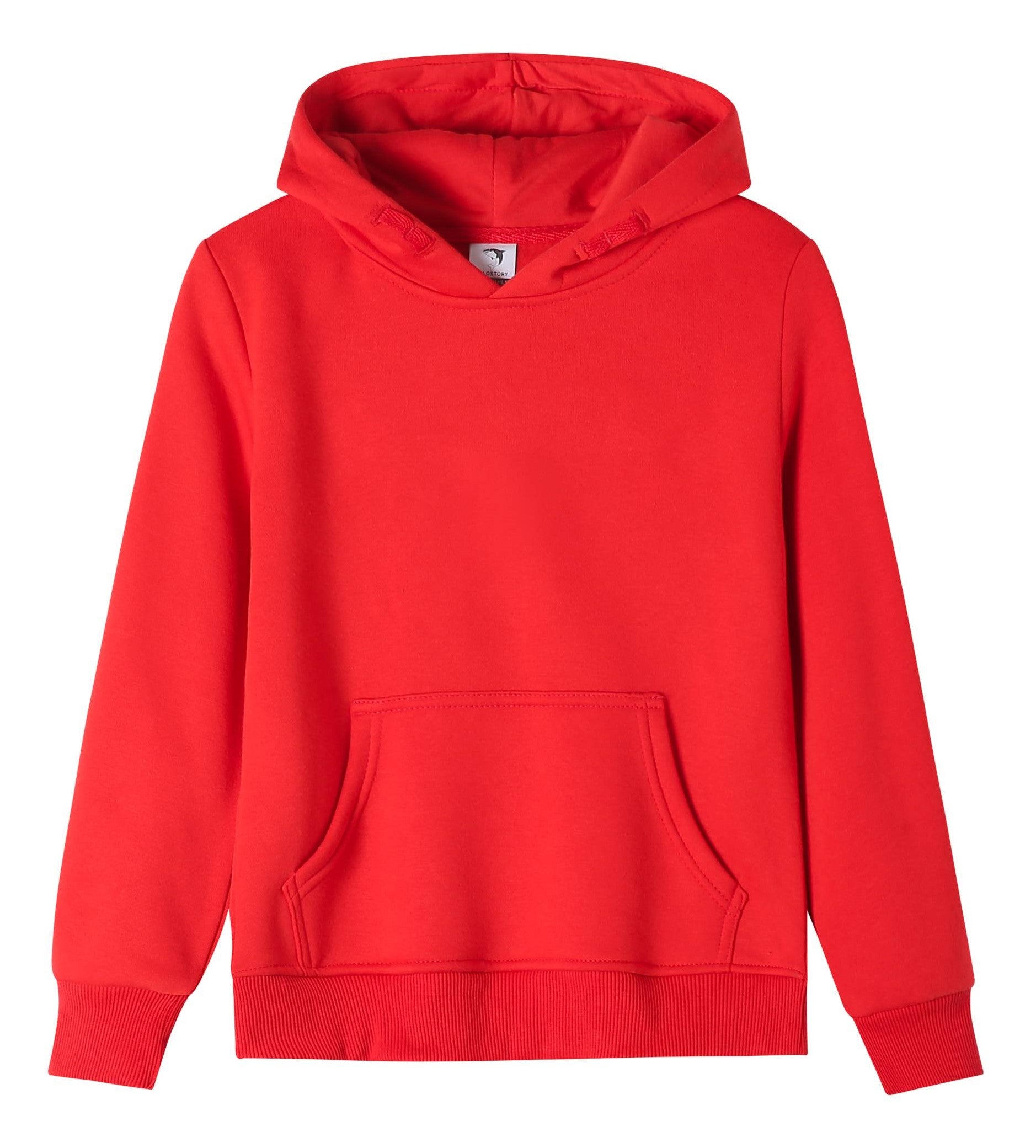 Kids Kinder Basic Hoodie Pullover Rot Kapuze Sweater 92-158 - Kipamo