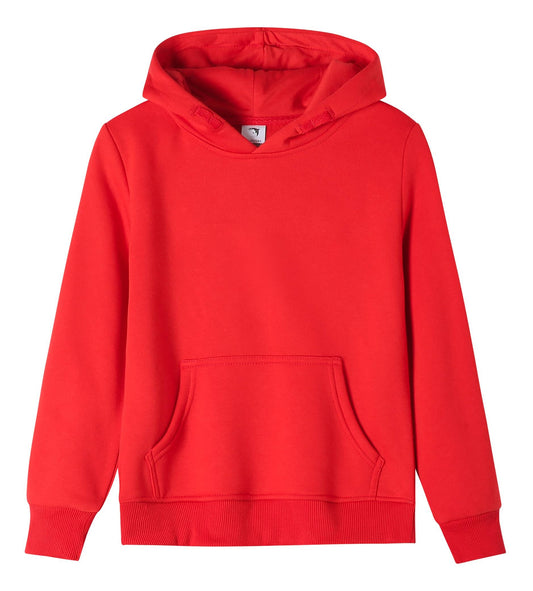 Kids Kinder Basic Hoodie Pullover Rot Kapuze Sweater 92-158 - Kipamo