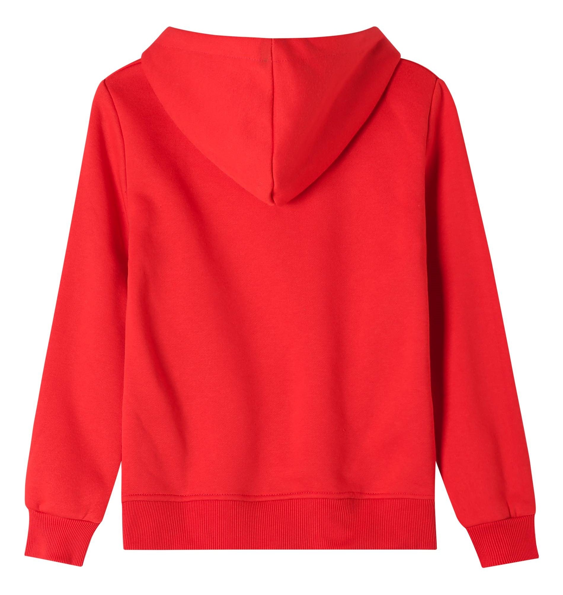 Kids Kinder Basic Hoodie Pullover Rot Kapuze Sweater 92-158 - Kipamo