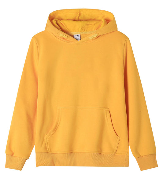 Kids Kinder Basic Hoodie Pullover Gelb Kapuze Sweater 92-158 - Kipamo