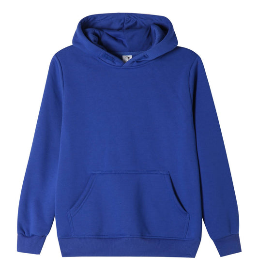 Kids Kinder Basic Hoodie Pullover Blau Kapuze Sweater 92-158 - Kipamo