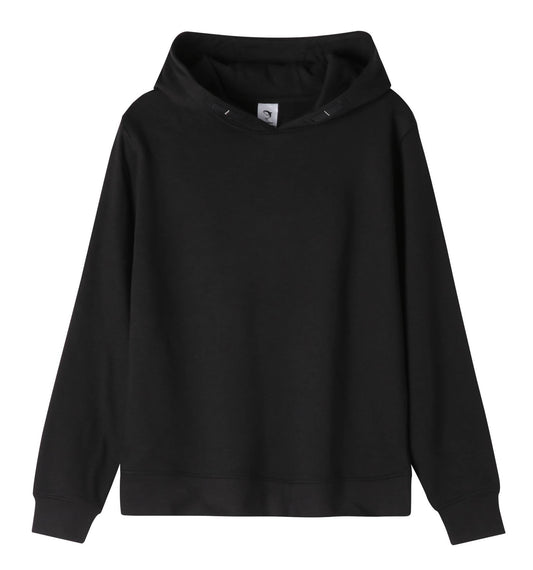 Kids Kinder Basic Hoodie Pullover Schwarz Kapuze Sweater 92-158 - Kipamo