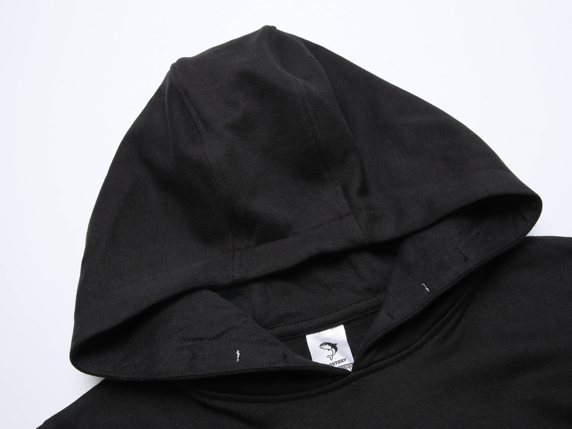 Kids Kinder Basic Hoodie Pullover Schwarz Kapuze Sweater 92-158 - Kipamo