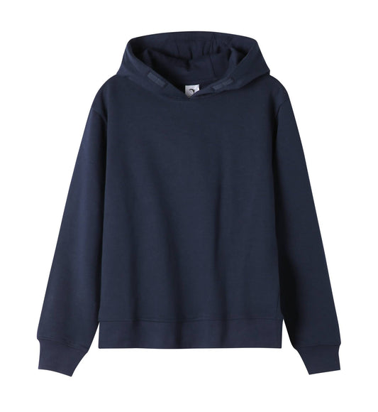 Kids Kinder Basic Hoodie Pullover Kapuzenpullover Dunkelblau ohne Druck 134-164 - Kipamo