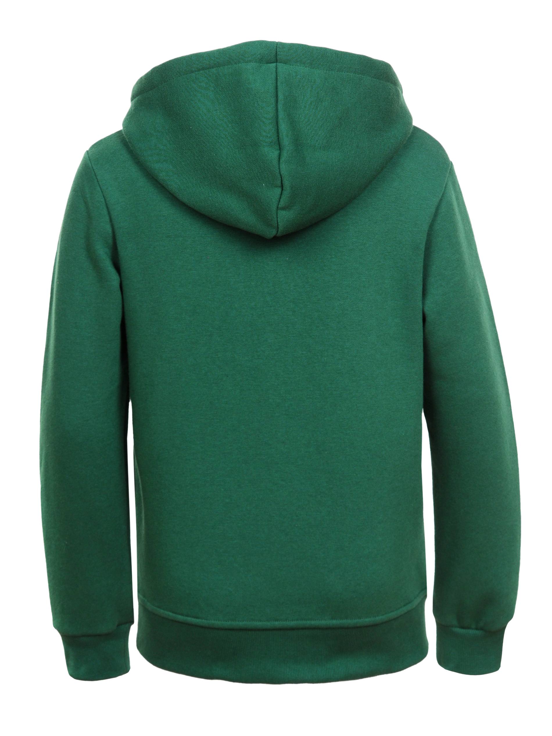 Kids Kinder Jungen Basic Hoodie Pullover Kapuze Sweater Grün ohne Druck 134-164 - Kipamo