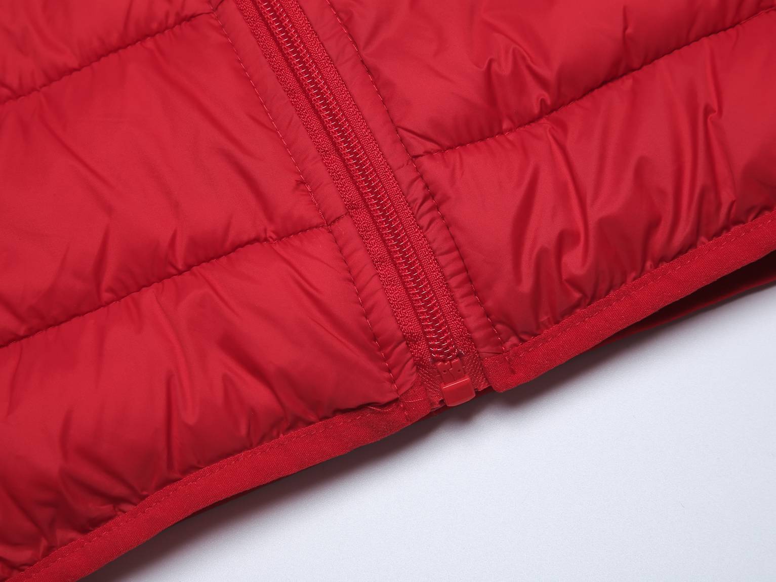 Kinder Gesteppte Übergangsjacke Kapuze Taschen, Red, 110-164 - Kipamo