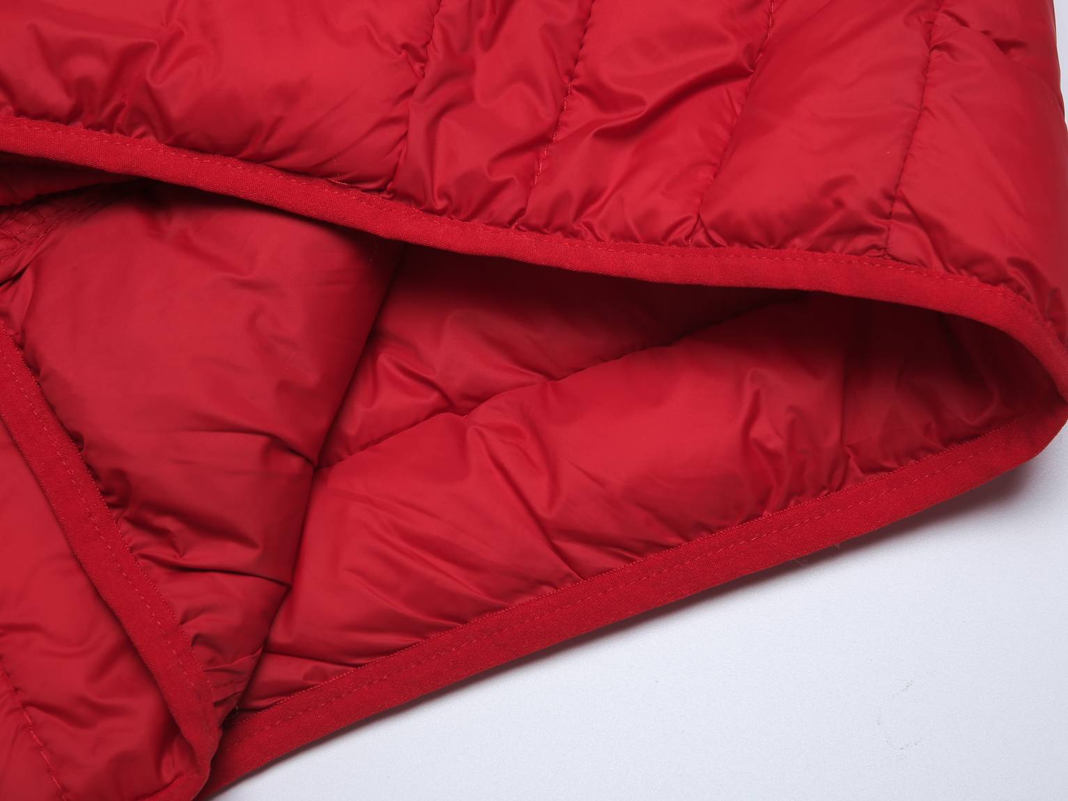 Kinder Gesteppte Übergangsjacke Kapuze Taschen, Red, 110-164 - Kipamo