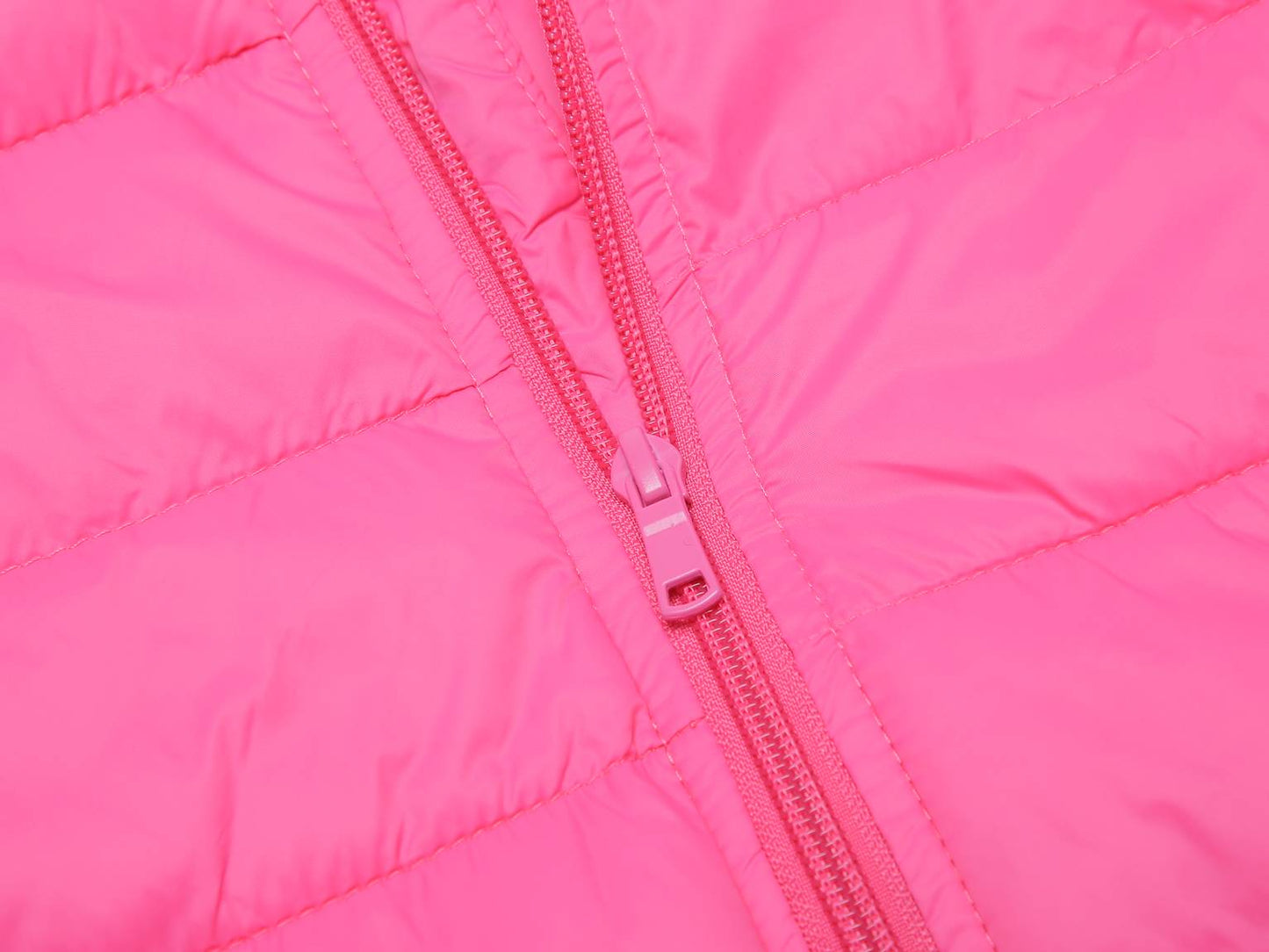 Kinder Gesteppte Übergangsjacke Kapuze Taschen, Rose, 110-164 - Kipamo