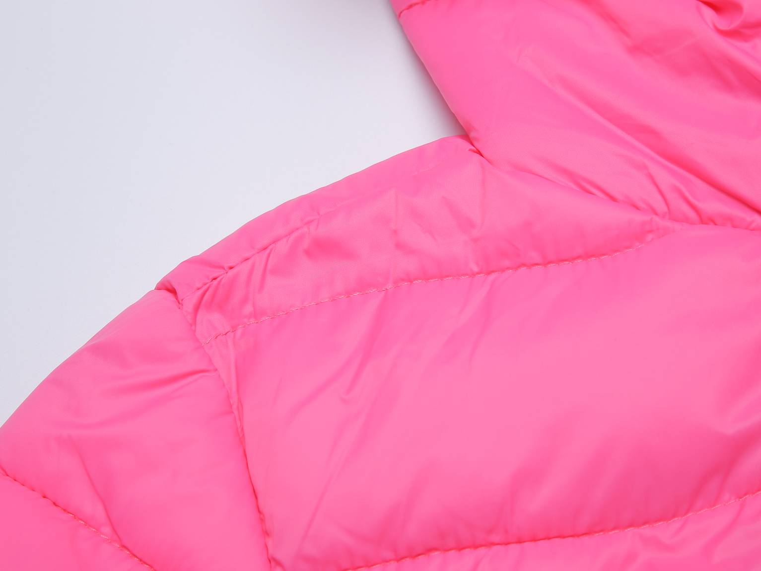 Kinder Gesteppte Übergangsjacke Kapuze Taschen, Rose, 110-164 - Kipamo