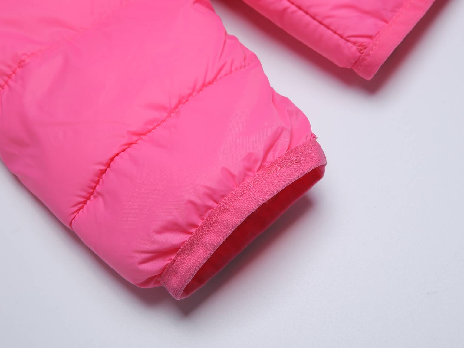 Kinder Gesteppte Übergangsjacke Kapuze Taschen, Rose, 110-164 - Kipamo
