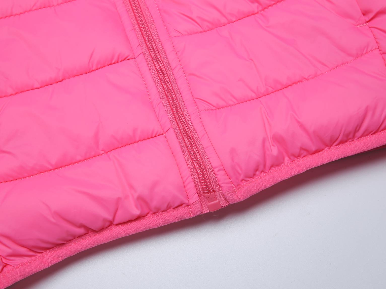 Kinder Gesteppte Übergangsjacke Kapuze Taschen, Rose, 110-164 - Kipamo