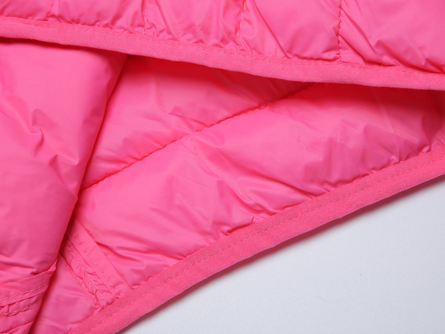 Kinder Gesteppte Übergangsjacke Kapuze Taschen, Rose, 110-164 - Kipamo