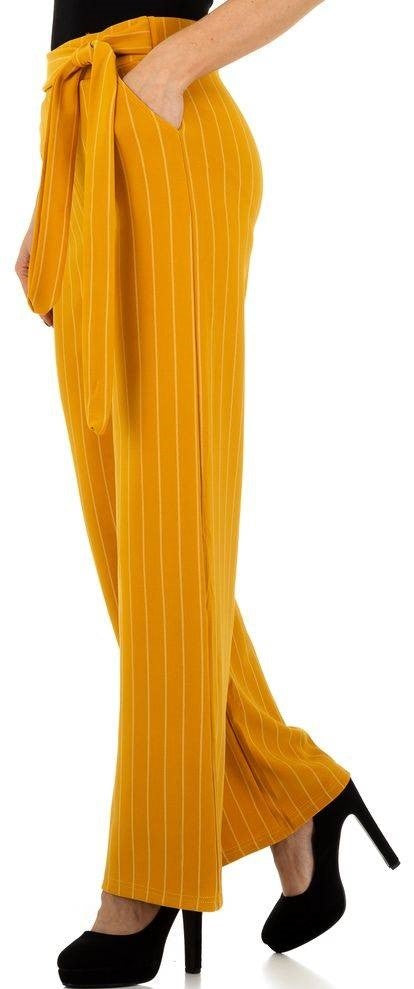 Marlene Stil Hose Damen Mode Trend Streifen Gelb Größen 36-42 - Kipamo