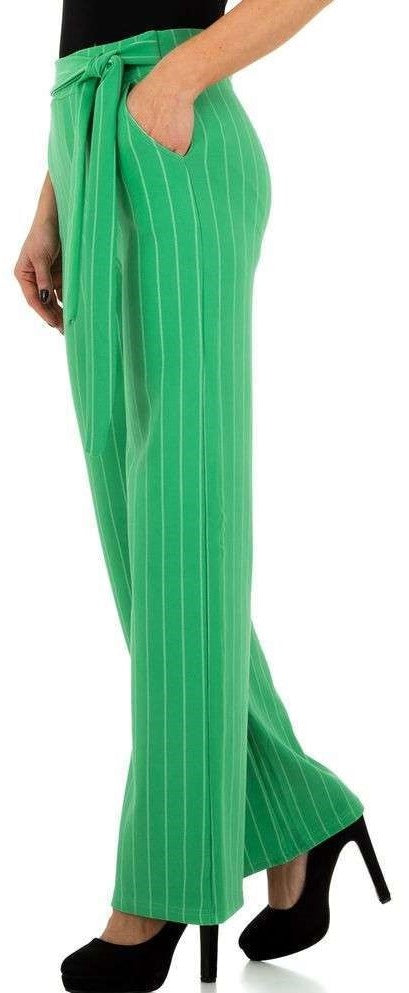 Marlene Stil Hose Damen Mode Trend Streifen Grün Größen 36-42 - Kipamo