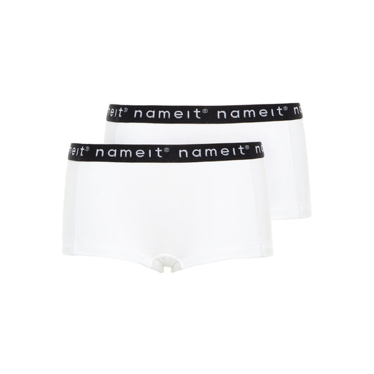 Name It Panties Weiß Unterhosen nameit Unterwäsche 2 Paar Logo Baumwolle