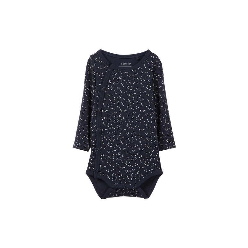 Name It Baby Wickelbody nameit Strampler Langarm Dark Sapphire Bio Unisex Größen 50 - 74