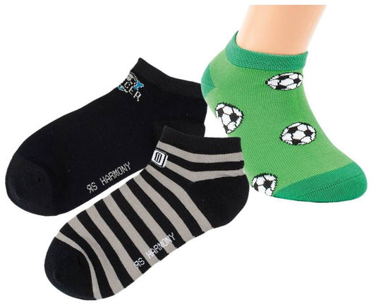 Socken Sneaker Fußball Soccer Kinder Jungen Kleinkinder Baby 3 Paar Grün Schwarz