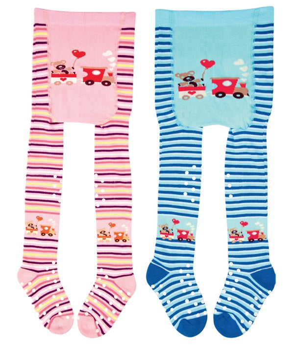 Krabbel Strumpfhose Baby Kleinkind ABS Anti Rutsch 6 bis 18 Monate Hellblau Rosa
