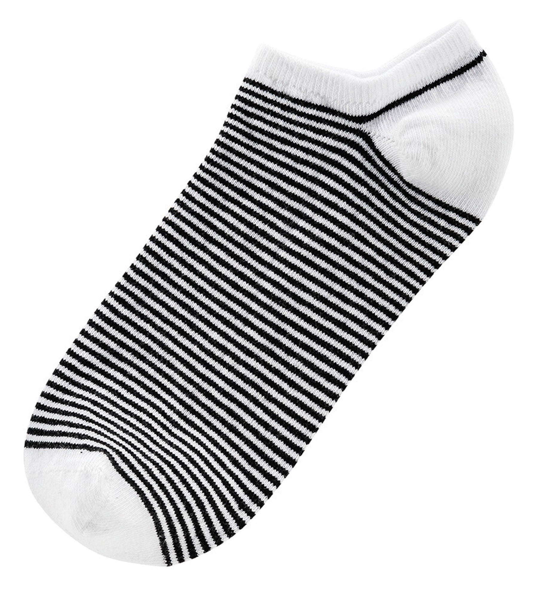 Sneaker Socken Punkte Streifen Schwarz Weiß Baumwolle - Kipamo