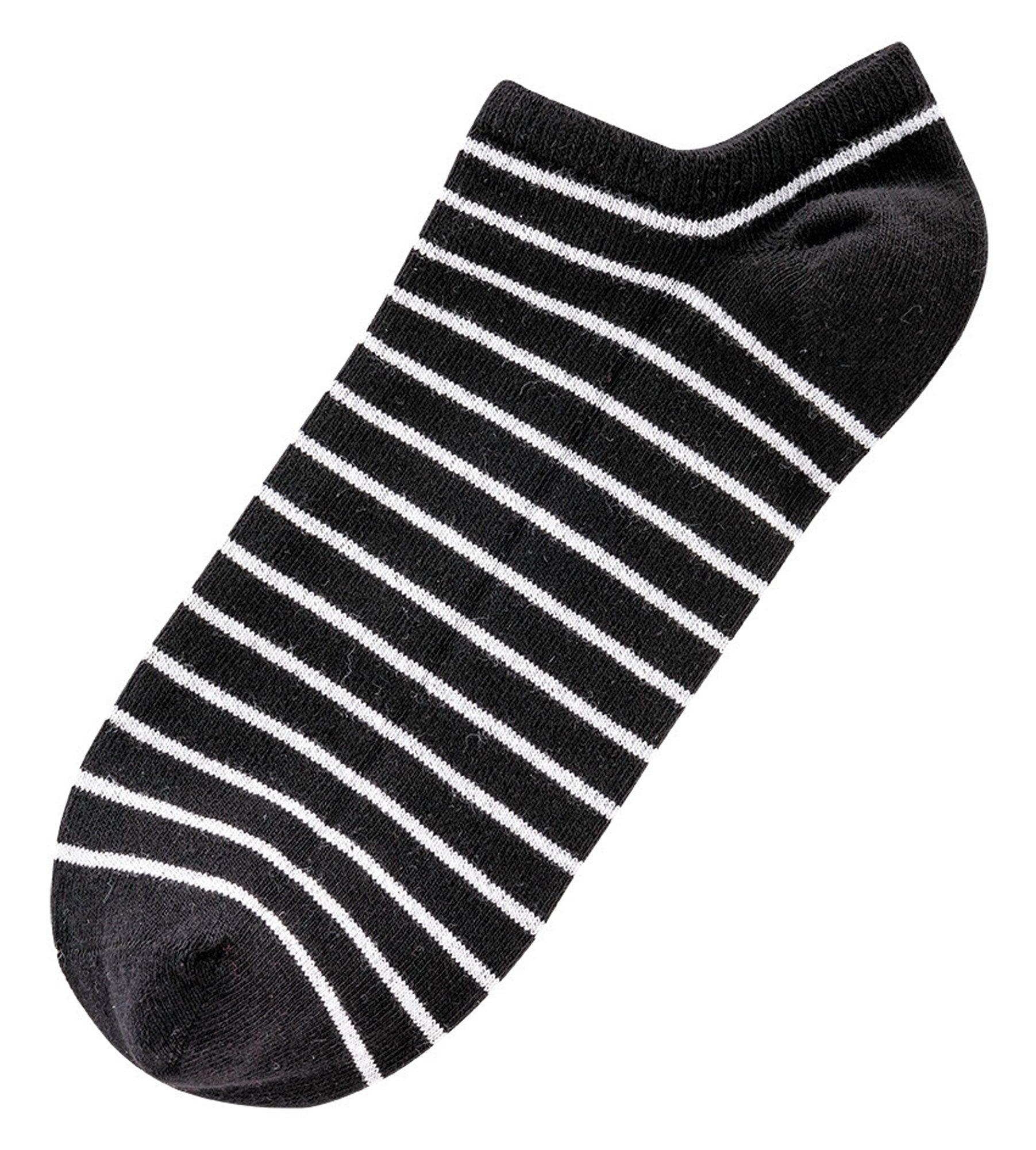 Sneaker Socken Punkte Streifen Schwarz Weiß Baumwolle - Kipamo