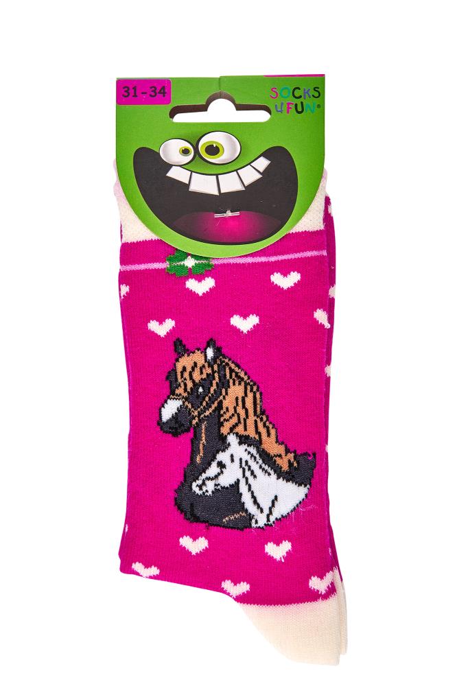 Pferdemotive 3 Paar Mädchen Pferde Socken Kinder Baumwolle