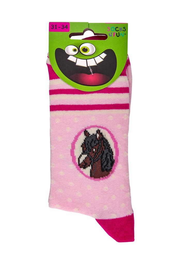 Pferdemotive 3 Paar Mädchen Pferde Socken Kinder Baumwolle