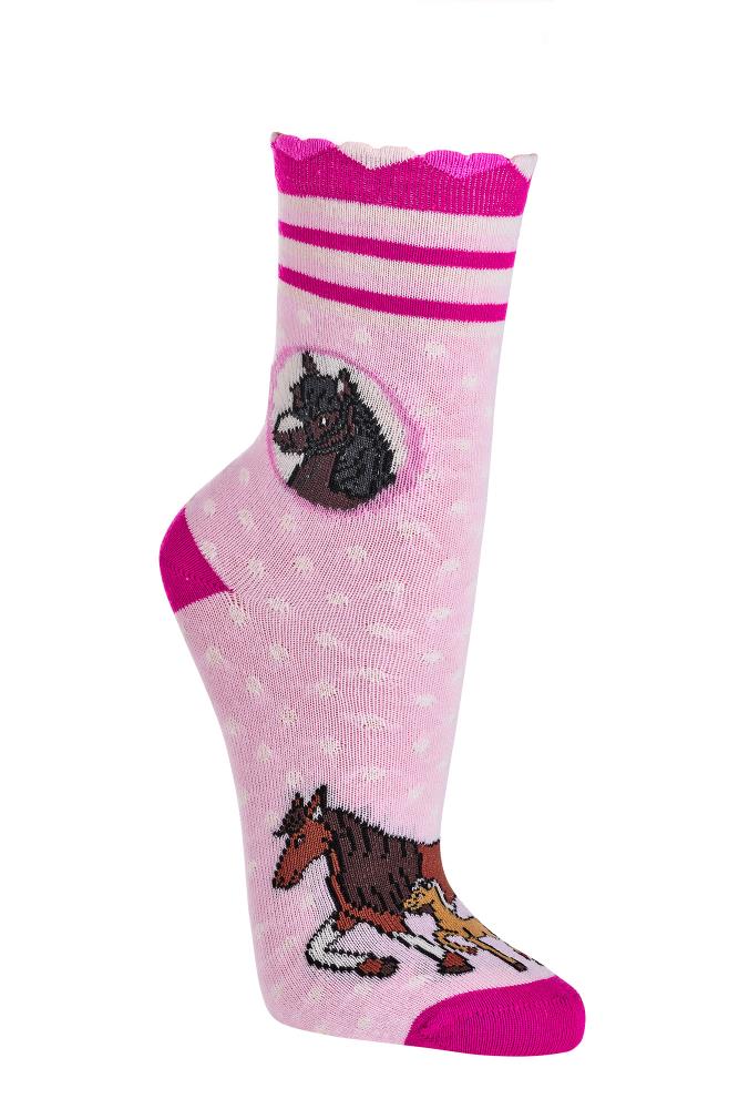 Pferdemotive 3 Paar Mädchen Pferde Socken Kinder Baumwolle
